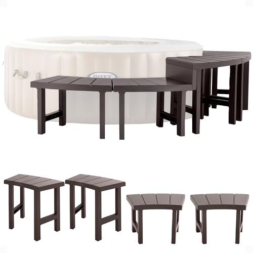 Intex Set of 4 PureSpa Benches, 2 Medium and 2 Tall Bench Accessories Compatible with Inflatable Hot Tub 4 Person Spas (Bench Accessories Only)