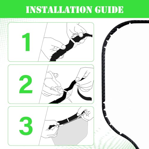 Amoswiz Pickleball Edge Guard Tape, 3K Pickleball Protection Tapes 3 Pcs, PU Interwoven Texture Edge Tape, 23MM & 26MM Width Black Head Tapes for 13MM & 16MM & 20MM Thicknesse Paddles