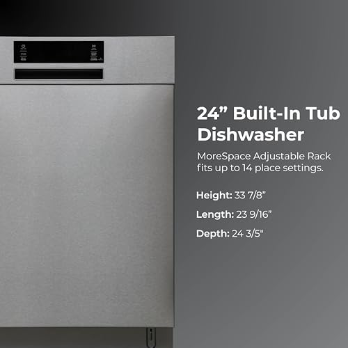 Kenmore 22-14585 24" Built-In Dishwasher - UltraWash, SmartWash, Sanitize Rinse, SmartDry, and Leak Detection - 14 Place Settings - 57 DBA - ENERGY STAR Certified - 24" - Stainless Steel
