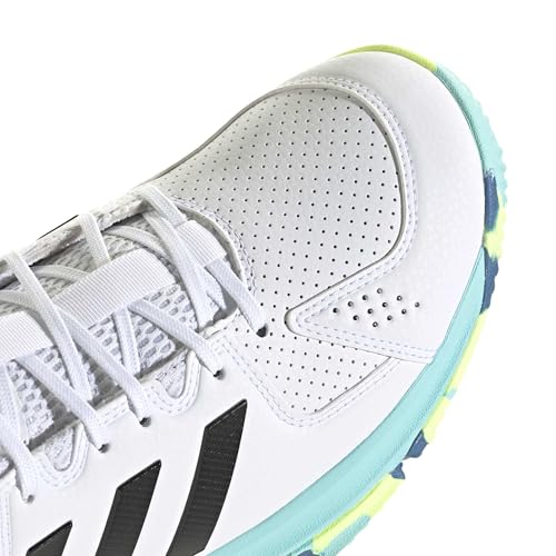 adidas Women's Court Flight, White/Black/Flash Aqua, 9