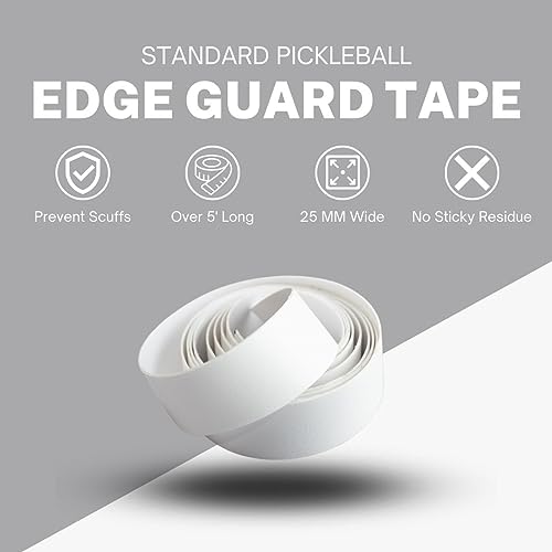 Pickleball Paddle Edge Guard Tape | Perfect Fit Pickle Ball Paddle Edge Protection Tape | No Wrinkling | White | Standard Width