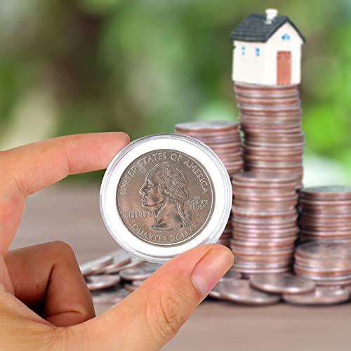 Utron 60P Clear Plastic Coin Capsules, Dollar Coin Holder, 40mm Silver Coin Storage for Collectors, Morgan Silver Dollar Coin Holders with Adjustable Gasket (17/20/25/27/30/33/38/40mm)