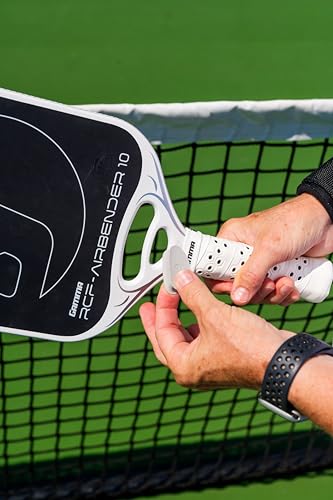 Gamma Airbender Carbon Fiber Pickleball Paddle with Customizable Handle Weight System and Aerodynamic Open Throat with Shock Absorbing Gel Insert 10 MM