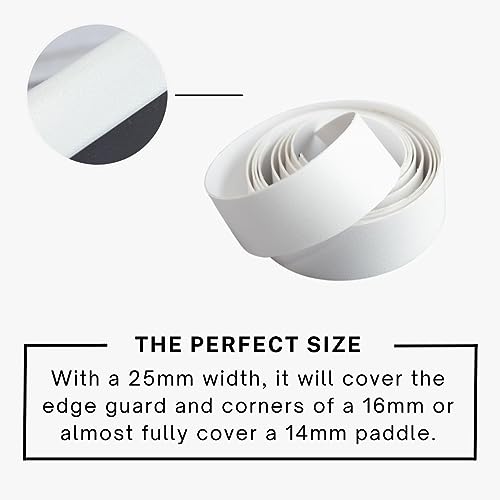 Pickleball Paddle Edge Guard Tape | Perfect Fit Pickle Ball Paddle Edge Protection Tape | No Wrinkling | White | Standard Width