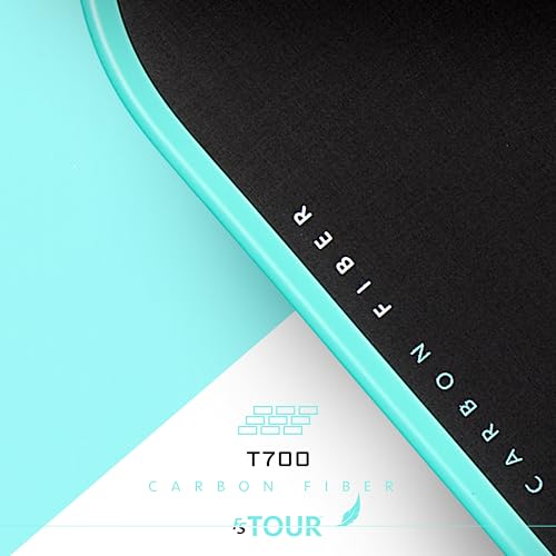 Franklin Sports Pro Pickleball Paddles - FS Tour Featherweight Series Lightweight Paddles - USA Pickleball Approved - Raw Carbon Fiber Surface - Dynasty - 12mm Polymer Core - Blue