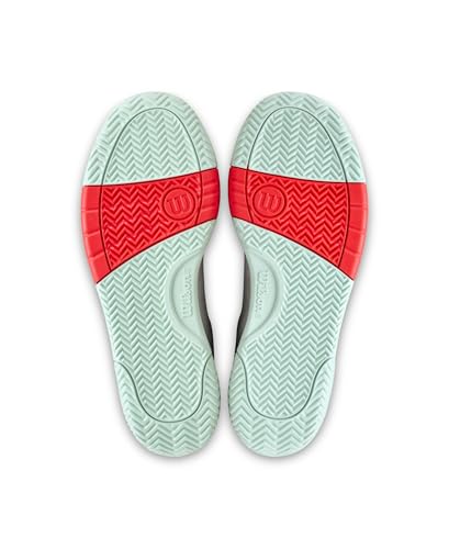 WILSON Pickle Pro Men's Pickleball Shoe - White/Bay/Fiery Coral, Size 9.5