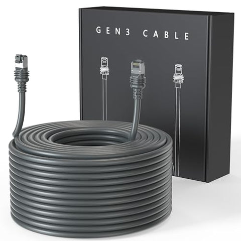 LUCMO 100FT/ 30M Starlink Gen 3 Cable for Starlink Standard Generation 3, Replacement Extension Cable Waterproof Satellite Starlink Standard V3 (100FT), Grey