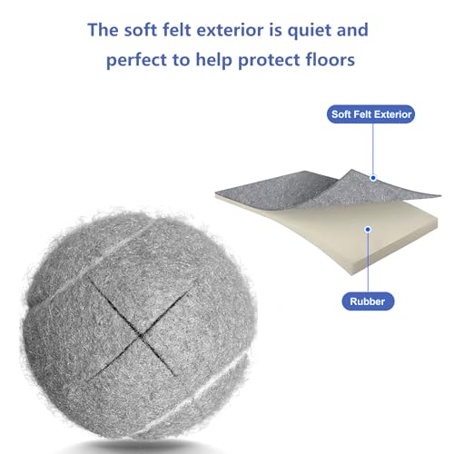 ZUJEAM Tennis Balls for Walkers, Pre Cut Walker Glide Balls for Chairs, Desks, Furniture Legs and Floor Protection, Heavy Duty Long Lasting Felt Pad Glide Coverings - 4PCS Gray