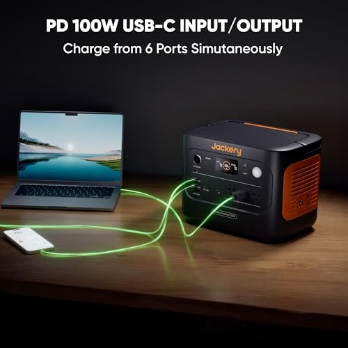 Jackery Solar Generator 1000 v2 with 200W Solar Panel,1070Wh Portable Power Station LiFePO4 Battery,1500W AC/100W USB-C Output,for Outdoor,Off-Grid Living,RV,Emergency (AC Cable Included)