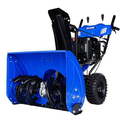 BILT HARD 28 Inch Gas Powered Snow Blower with Electric Start, 2-Stage Self-Propelled Snow Blower with 302cc Engine, Steering Control and LED Light, Self Propelled Snow Removal Equipment