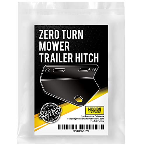 Mission Automotive Universal Zero Turn Lawn Mower Trailer Hitch Mount, Heavy Duty 3/16'' Thick & Rugged Steel, 3/4'' Mount, Compatible with Most ZTR (Hardware Not Included) - Riding Lawn Mower Hitch