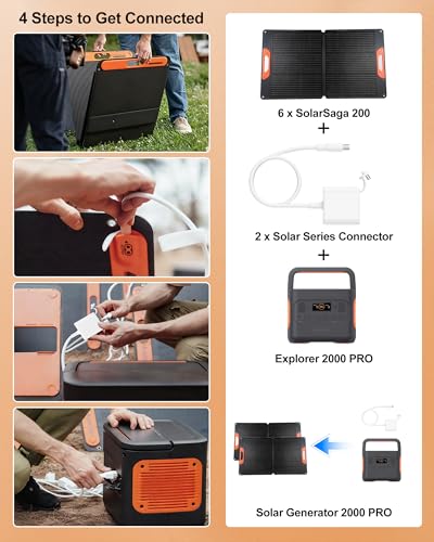 VHBW Solar Panel Connector compatible with Jackery Explorer 2000 Pro and SolarSaga 200W Panels, 1-Male to 3-Female Adapter Connecting 2 or 3 Panels, Compatible with Jackery Solar Generator Accessories