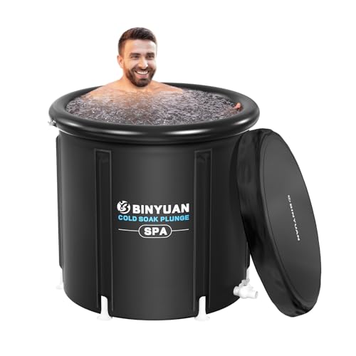 BINYUAN XL Ice Bath Tub for Athletes With Cover 99 Gal Cold Plunge Tub for Recovery, Multiple Layered Portable Ice Bath Plunge Pool Suitable for Gardens, Gyms and Other Cold Water Therapy Training