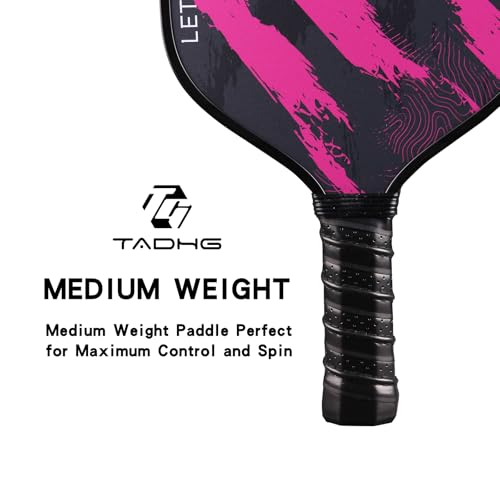 TADHG Pickleball Paddle T700 Raw Carbon Fiber 16mm Control Honeycomb Core Frosted Grit Surface Balanced Power & Spin Racket for Intermediate and Advanced Players (Dewclaw)