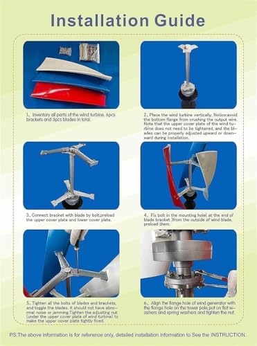 Lbxlhr 10000W/12000W Upgraded Wind Vertical Axis Turbine Generator 12V 24V 48V 220V with MPPT Controller Wind Turbine Kit for Hybrid Wind Solar System(12000w,12v)