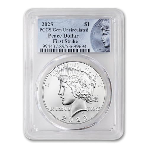 2025 - American Silver Peace Dollar Coin Gem Uncirculated (First Strike) $1 PCGS GEMUNC