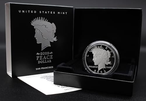 2023 American Silver Peace Proof Dollar Coin with Official Government Packaging and Certificate of Authenticity $1 PR