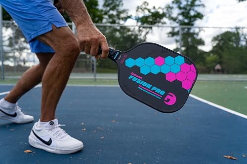 Gamma Sports Pickleball Paddles: Fusion Pro Pickleball Paddle - Textured Fiberglass Face - Mens and Womens Pickle Ball Paddle - Indoor and Outdoor Paddle: ~8 oz