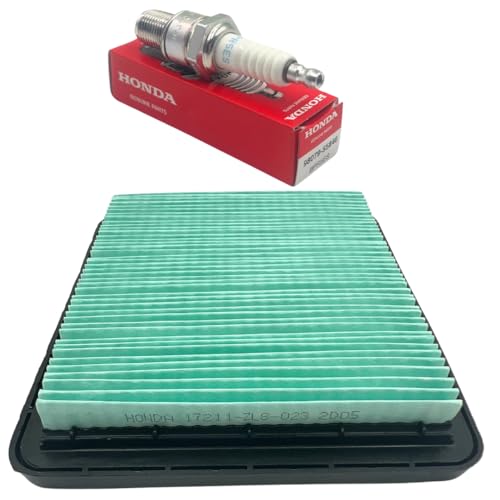 KINDZA Genuine Tune up kit for Honda GCV135 GC160 GCV160 GCV190 GC135 Lawn Mower HRR216 HRC216 HRT216 HRX217 F220 WN20 w/Motor Oil Genuine 17211-ZL8-023 Air Filter Spark Plug 98079-55846