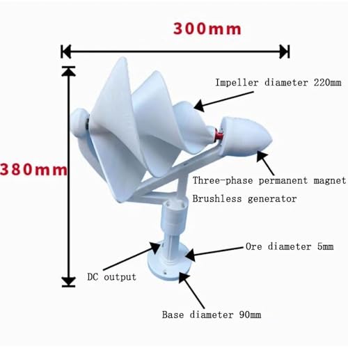 10W Micro Spiral Wind Turbine Generator Archimedes Rose Breeze Start Model For Home & Small Farm Silent Permanent Magnet Spiral Design(12v-1pc)