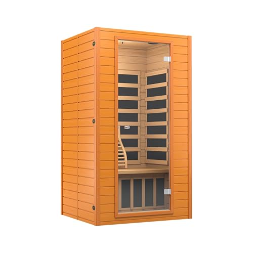 RESTISLAND Infrared Sauna Room for Home, Near Zero EMF Indoor Home Sauna for up to 2 Person with Infrared Red Light Therapy, Bluetooth Speakers, Canadian Hemlock Wood