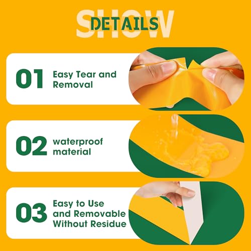 Pickleball Court Tape - 2" x 200 ft Temporary Line Marking Kit, No-Residue Yellow Tape for Easy Application & Removal. Perfect for Driveway, Backyard, Gym & Court Surfaces