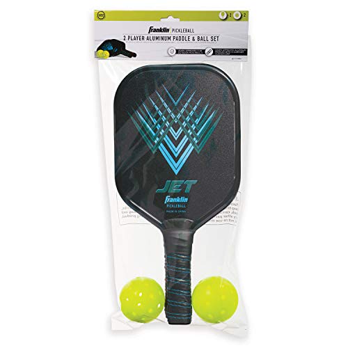 Franklin Sports Pickleball Paddle and Ball Set - Aluminum - Jet - 2 Player - USAPA Approved