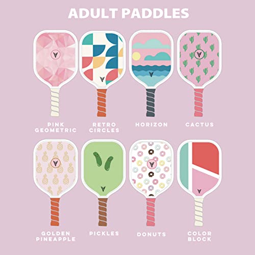 Carbon Fiber Pickleball Paddles with Cushion Comfort - Cactus Design Pickleball Paddle Cushion Grip with Polypropylene Honeycomb Core, Lightweight Adult Paddles with Paddle Cover