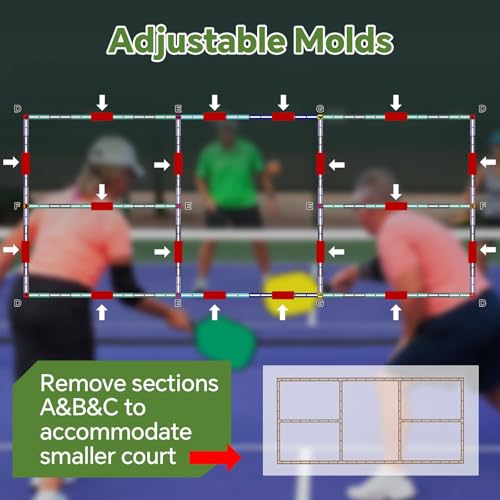 lronCreek Pickleball Court Marking Kit Easy to Install Professional Size Adjustable Pickleball Court Line Cardboard Stencil for Asphalt Concrete Driveway Backyard