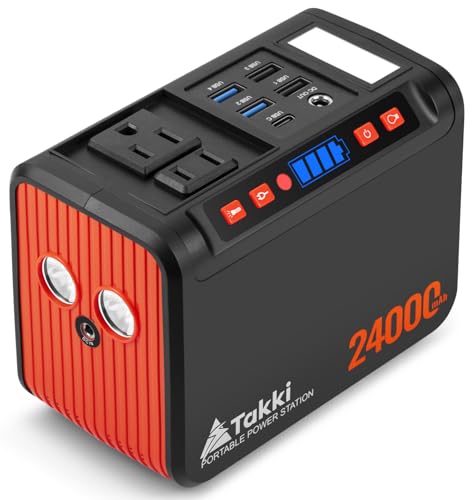 Takki 88.8Wh Portable Power Station Lithium Battery Small Generator Power Bank with 110V AC Outlet Battery Backup for Camping Home Use Emergency(Solar Panel Optional)