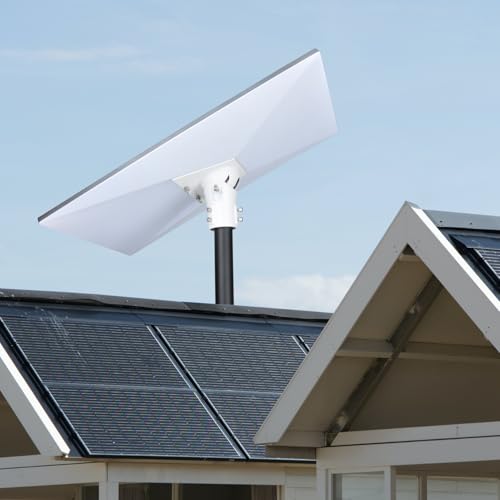 PowGrow Pipe Adapter Pole Mount for Starlink Gen 3, Adjustable Pole Mount Adapter Kit for Starlink Standard Dish V3, Aluminum Alloy, White