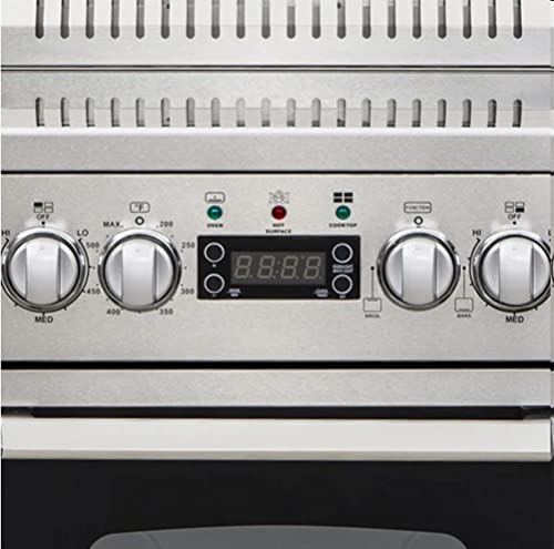 Avanti Electric Range Oven ELITE Series Compact Design, 2-Cu.Ft. Capacity with 4 Coil Burners, Framed Glass Oven Door, Storage Drawer and Broiler with Pan, 20-Inch, Stainless Steel