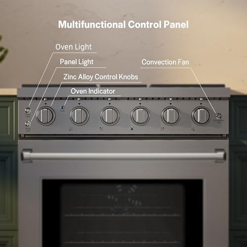 Empava ProStyle 30" Gas Range: True Convection, 18K BTU Power Burner & 4.55 Cu. Ft.Oven, Freestanding/Slide-in Stainless Steel Stove, CSA Certified