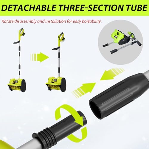 Brushless Cordless Snow Shovel, 13.5Inch Electric Snow Cleaning Robot with 4.0 Ah Battery and Charger, 25FT Throw Distance, Powerful Snow Blower for Pathways, Patios, Decks & Driveways (Green)