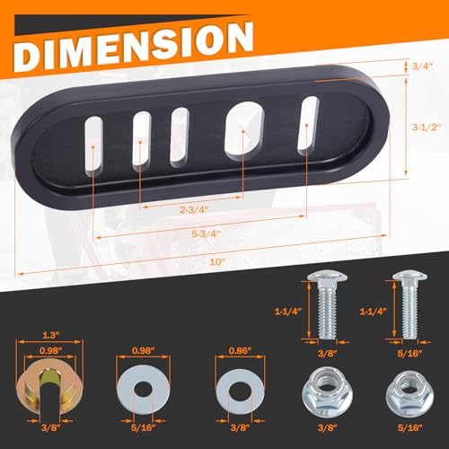 CheeMuii 490-241-0010 Snowblower Slide Shoes with Mounting Hardware Kit Universal Snow Thrower Poly Slide Shoes Fit for MTD Craftsman Troy-Bilt Yard Machines 2-Stage & 3-Stage Snow Throwers