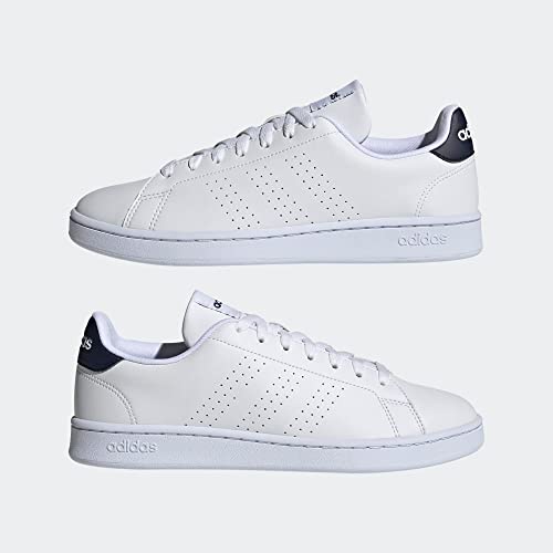 adidas Men's Advantage Racquetball Shoe, White/Cloud White/Ink, 10