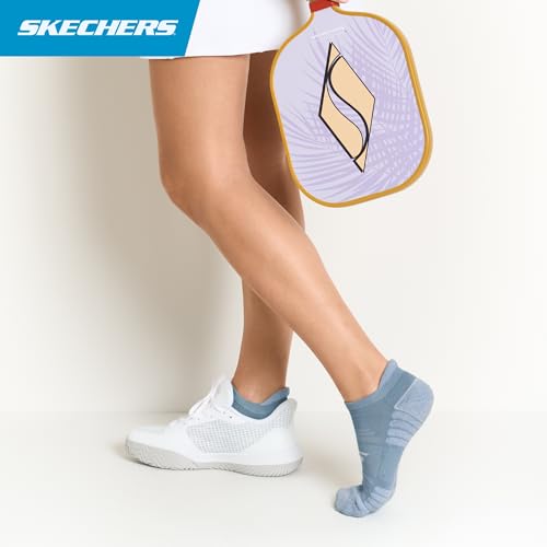 Skechers Women's 3-Pack Pickleball Low Cut Socks, Blue Combo, 9-11