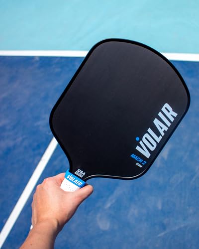 Volair Mach 2 Pickleball Paddle - 8.125" Wide - Spin, Control and Power - Carbon Fiber Surface - Polypropylene Honeycomb - USAP Approved - 14mm and 16mm Options (14mm)