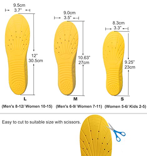 Shoe Insoles, Orthotic Insoles, Memory Foam Insoles Providing Great Shock Absorption and Cushion, Best Insoles for Men and Women for Everyday Use (M)