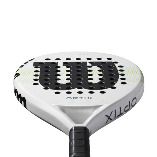 Wilson Optix V1 Padel Racket - White/Green, Grip Size 2-4 1/4"