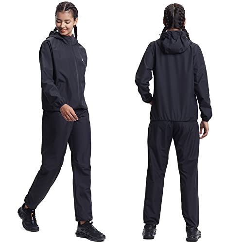 HOTSUIT Sauna Suit Women Machine Washable Sweat Sauna Jacket Pants Anti Rip Sweat Suits for Gym Workout