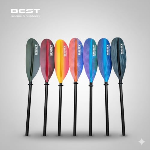 Best Marine and Outdoors Kayak Paddle, Carbon Fiber Shaft & Fiberglass Reinforced Polypropylene Blades, 220cm, 234cm, 250cm, Lightweight Kayak Paddles for Adults (Black, 220 CM)