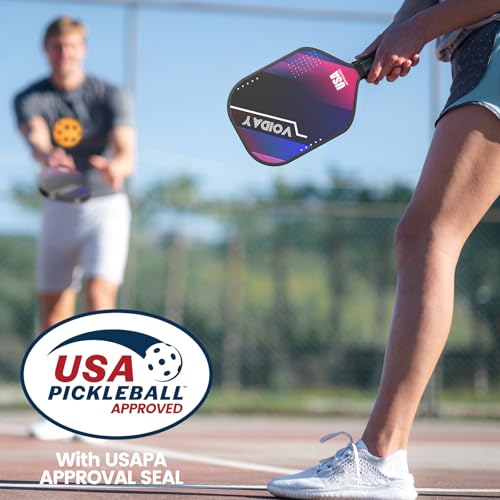 Pickleball Paddles Set of 2, USAPA Approved Fiberglass Pickle Ball Paddles with 4 Pickle Balls, Durable &Lightweight Racket for Beginners, Pros, Men, Women, Adults, Kids (Mix2)