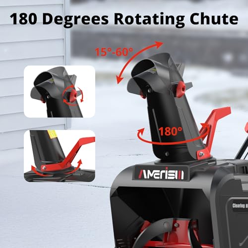 AMERISUN 21" Corded Snow Blower with LED Light, Electric Snow Blower with 15 Amp Motor, 2100 RPM, 30 ft Throwing Distance