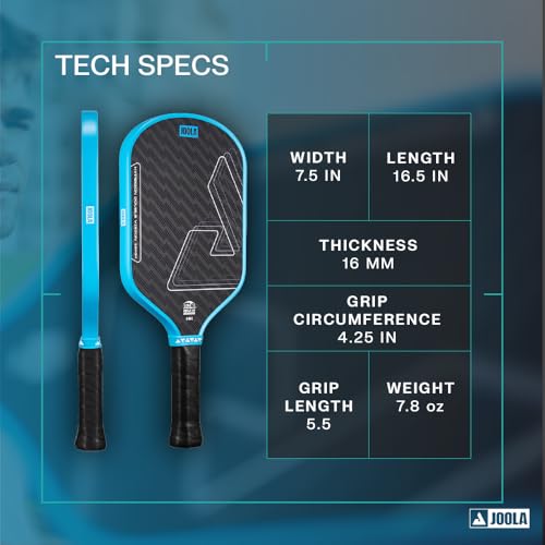 Hyperion Double Vision 16mm Pickleball Paddle - Signature Paddle Shape - Aramid Surface for Softer Responsive Touch - SK Film for Reduce Vibration - USAP Approved - NFC Chip Enabled