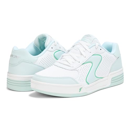 Skechers Women's Viper Court Classic Pickleball Sneaker, White/Blue, 11