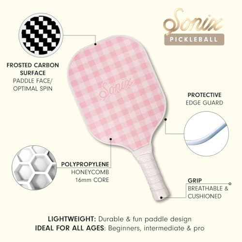 Sonix | USAPA Approved | Pickleball Paddles Set of 2 | Fiberglass Surface Pickle Ball Set with 2 Rackets, 4 Balls, & Bag | Cherry on Top