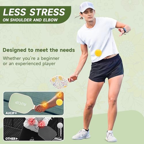 Pickleball Paddles, USAPA Approved Pickleball Paddles Set of 2, Durable Fiberglass Pickleball Set with 2 Pickleball Rackets, 4 Pickleball Balls, 1 Pickleball Bag