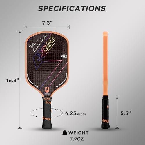 JUCIAO Pickleball Paddles,T700 Carbon Fiber Surface Pickle Ball Racket, Honeycomb Core,USAPA Approved Pickle Ball Paddle for Beginners & Intermediate Players