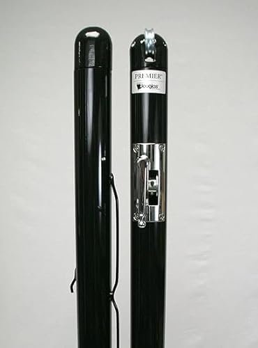 Douglas Premier RD-36 Pickleball & Junior Tennis Posts - Permanent Court Kit – 3" OD, Round, Internal Wind, Black - Optional Ground Sleeves